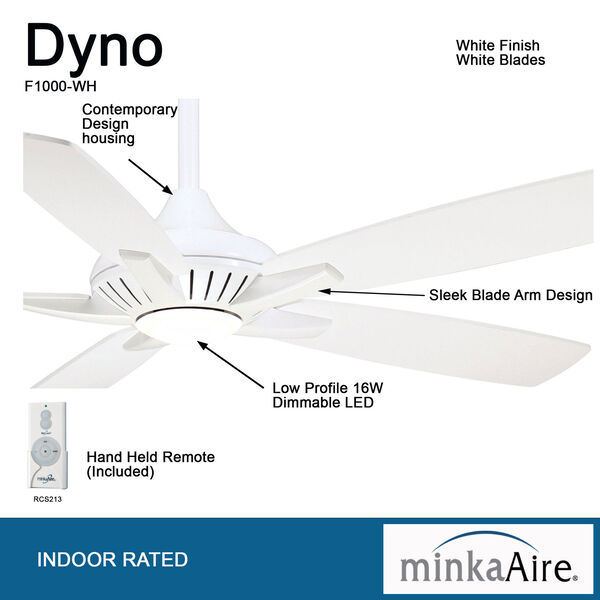Dyno White LED 52-Inch Ceiling Fan, image 5
