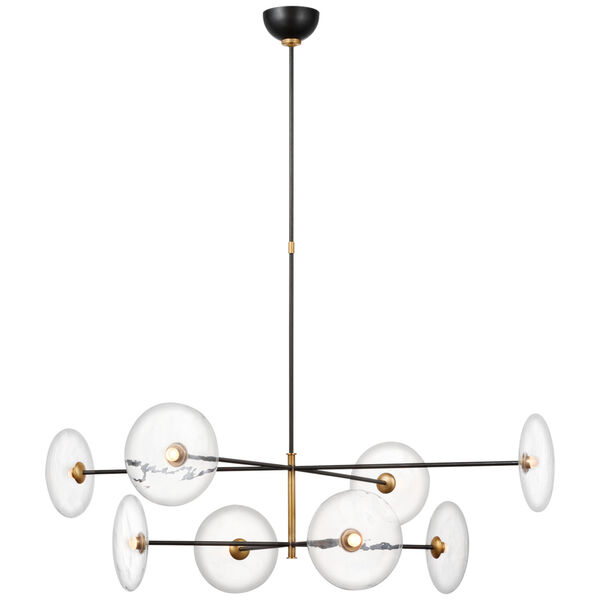 Calvino X-Large Radial Chandelier in Aged Iron and Hand-Rubbed Antique Brass with Clear Glass by Ian K. Fowler, image 1