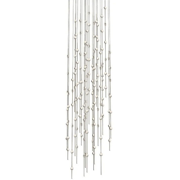 Constellation Satin Nickel 25-Inch 156-Light 2700K Round LED Pendant with Clear Faceted Acrylic Lens, image 1