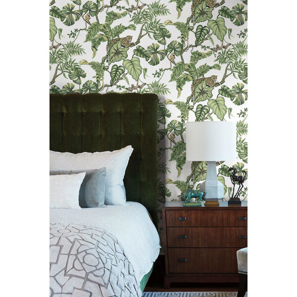 Ronald Redding White Jungle Cat Non Pasted Wallpaper - SWATCH SAMPLE ONLY, image 3
