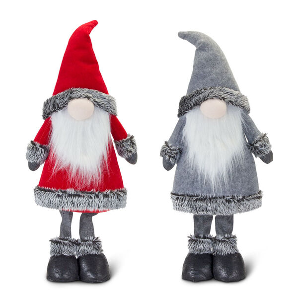 Gray and Red Assorted Gnome Figurine, Set of 2, image 1
