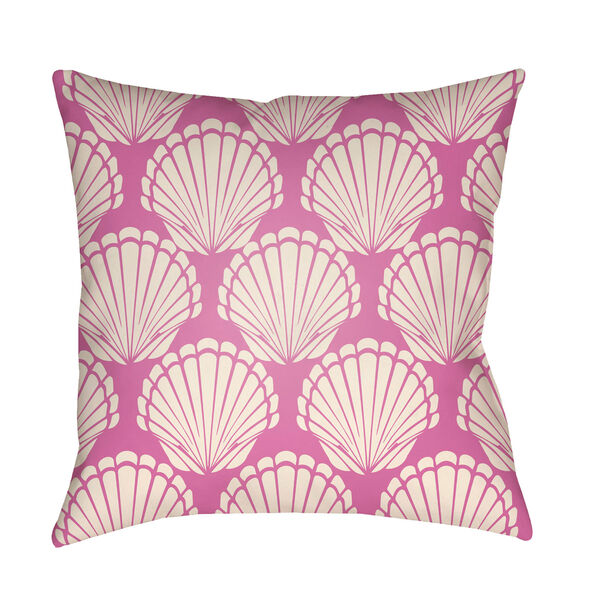 Litchfield Shell Fuchsia and Ivory 18 x 18 In. Pillow with Poly Fill, image 1