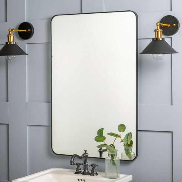 Franco Black Rectangular Mirror, image 1