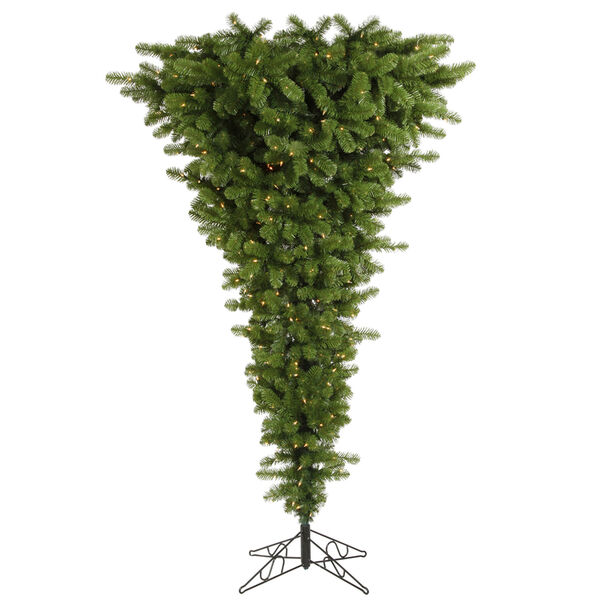 Green 7.5 Foot Upside Down LED Christmas Tree with 500 Warm White Lights, image 1