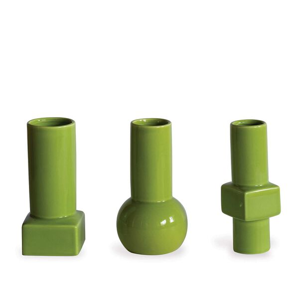 Deco Apple Green Vase, Set of Three, image 1