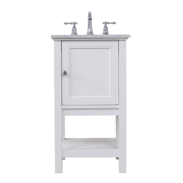 Metropolis White 19-Inch Vanity Sink Set, image 1