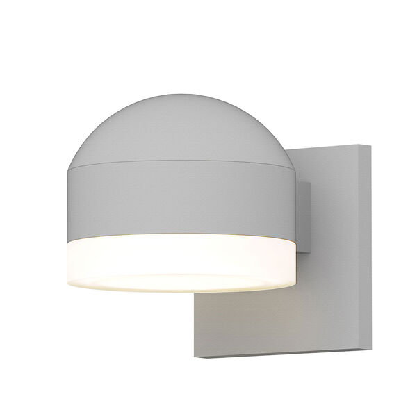 Inside-Out REALS Textured White Downlight LED Wall Sconce with Cylinder Lens and Dome Cap with Frosted White Lens, image 1