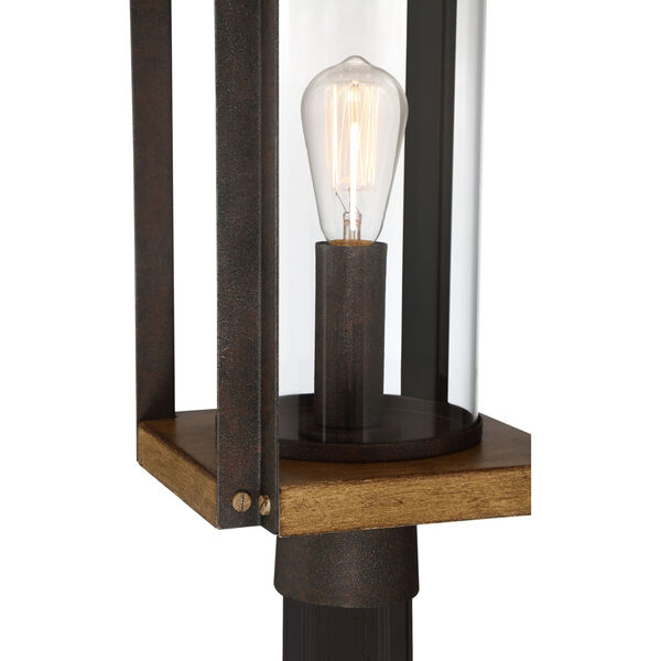 Marion Square Rustic Black One-Light Outdoor Post Lantern with Transparent Glass, image 4