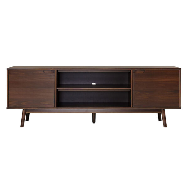 Adair Walnut Solid Wood TV Stand with Two Doors, image 2