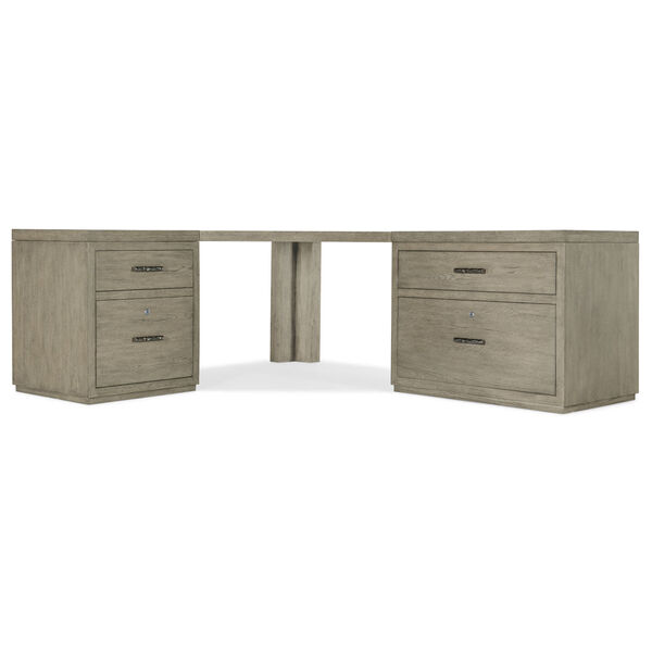 Linville Falls Smoked Gray Corner Desk with File and Lateral File, image 3