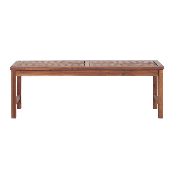 Brown 53-Inch Patio Dining Bench, image 1