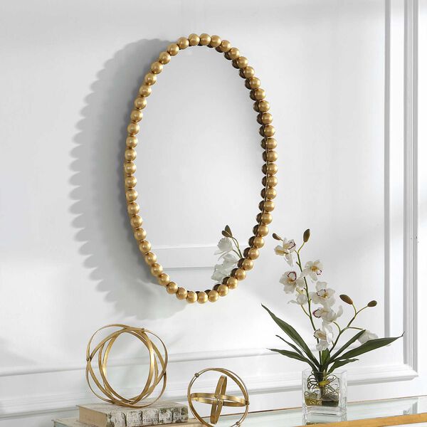 Serna Gold Oval Wall Mirror, image 3