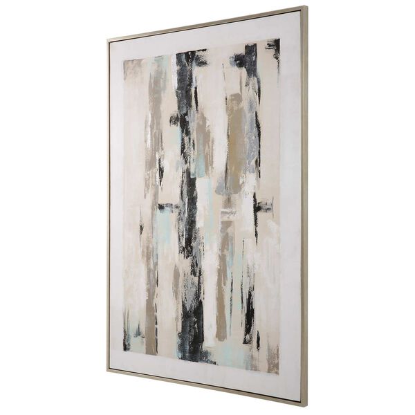 Placidity Hand Painted Brushed Silver Framed Abstract Wall Art, image 5