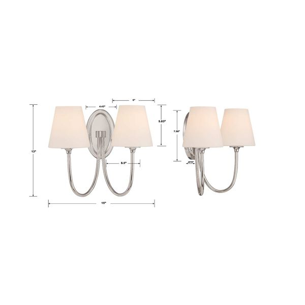 Juno Polished Nickel Two-Light Wall Sconce, image 3
