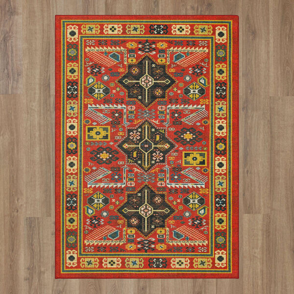 Channary Yellow and Multicolor Ornamental Area Rug, image 2