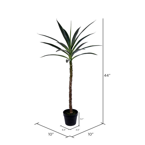 Green 44-Inch Yucca Tree with Black Pot, image 2