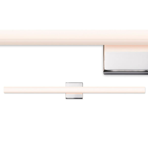 SQ-bar Polished Chrome LED 40-Inch Bath Fixture Strip with White Acrylic Shade, image 3