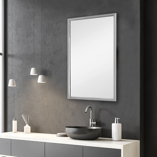 Selby Stainless Steel Rectangular Wall Mirror, image 1