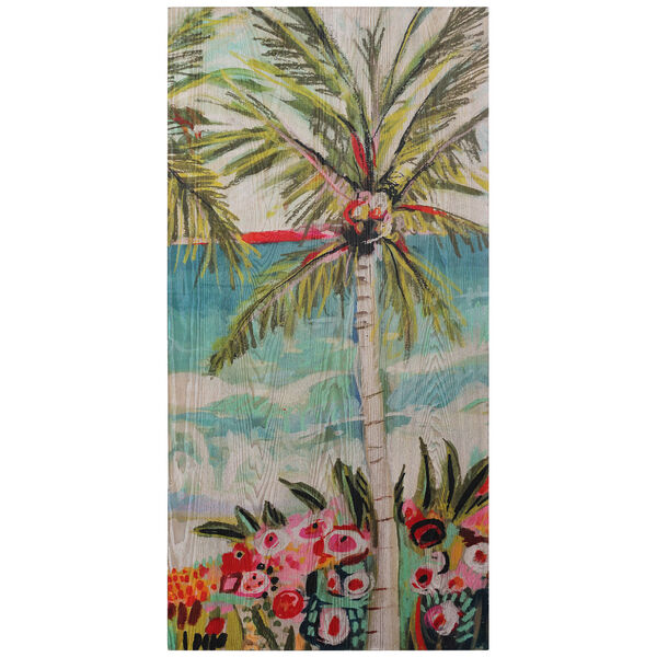 Palm Tree Whimsy II Fine Giclee Printed on Hand Finished Ash Wood Wall Art, image 2