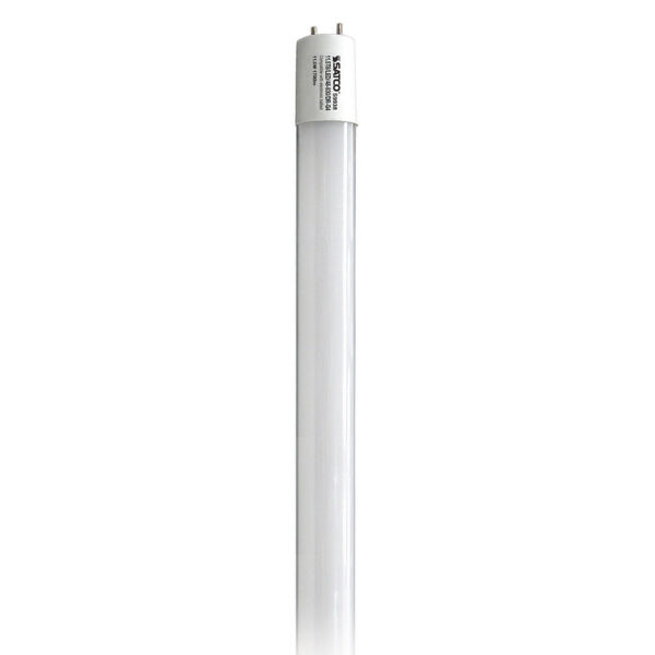 SATCO Gloss White LED T8 Medium 11.5 Watt LED T8 Bulb with 3000K 1700 Lumens 82 CRI and 220 Degrees Beam, image 1