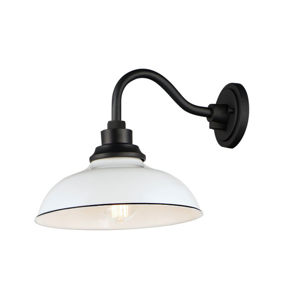 Granville White and Black One-Light Outdoor Wall Mount, image 1