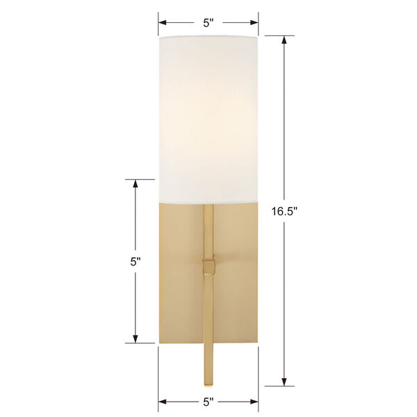 Veronica One-Light Aged Brass Wall Sconce, image 4