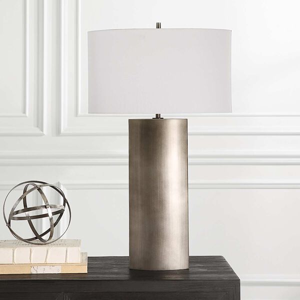 V-Groove Black One-Light Modern Table Lamp, image 2