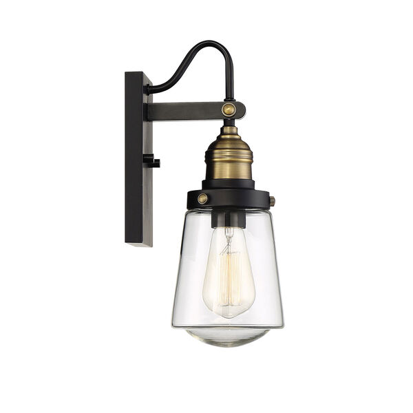 Afton Vintage Black with Warm Brass One-Light Outdoor Wall Sconce, image 5