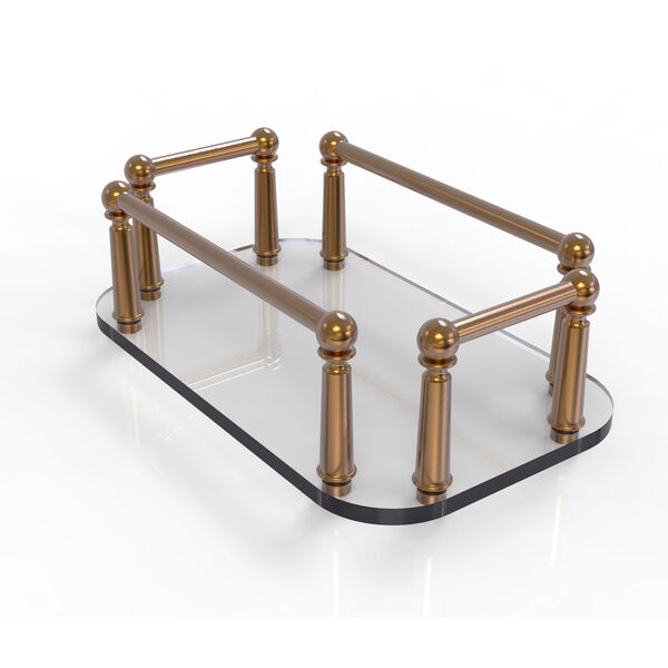 Brushed Bronze Six-Inch Vanity Top Glass Guest Towel Tray, image 1