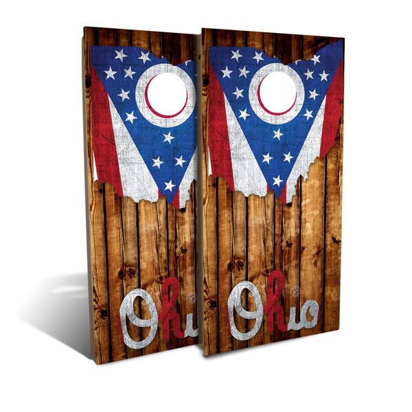 Ohio Flag Pallet Wood Cornhole Board Set with 8 Bags, image 2