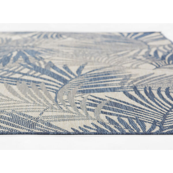 Riviera Blue and White Palm Indoor/Outdoor Rug, image 4