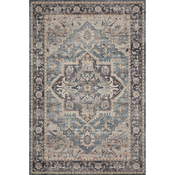 Hathaway Navy Multicolor Rectangular: 2 Ft. 3 In. x 3 Ft. 9 In. Rug, image 1