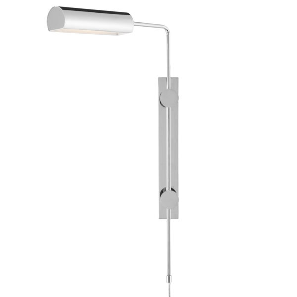 Satire Polished Nickel One-Light Integrated LED Swing Arm Wall Sconce, image 1
