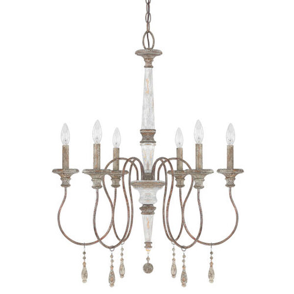 Zoe French Antique Six-Light 25-Inch Chandelier, image 1