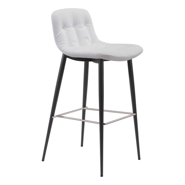 Tangiers White and Black Bar Stool, Set of Two, image 1