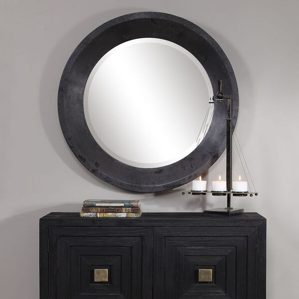 Frazier Gray Round Mirror, image 1