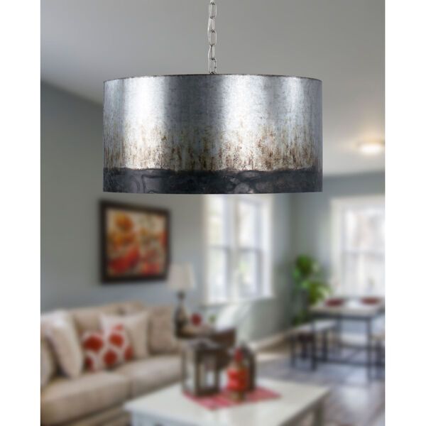 Cannery Ombre Galvanized Four-Light Pendant, image 4
