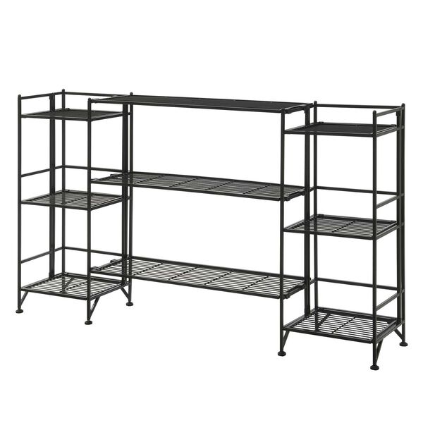 Xtra Storage Three-Tier Folding Metal Shelves with Set of Three Deluxe Extension Shelves, image 1