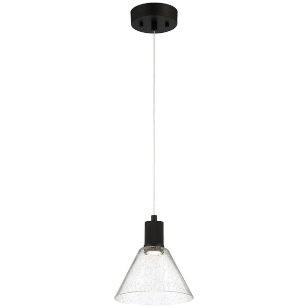 Port Nine Black Outdoor Intergrated LED Pendant with Clear Glass, image 1