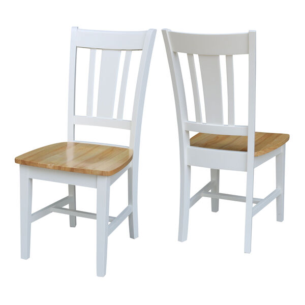 San Remo White Natural Chair, Set of Two, image 5