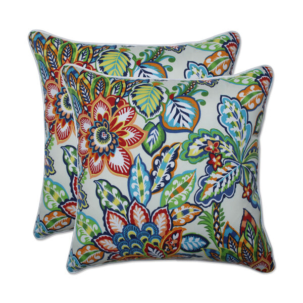 Copeland Blue Green Multicolor 18-Inch Throw Pillow, Set of Two, image 1