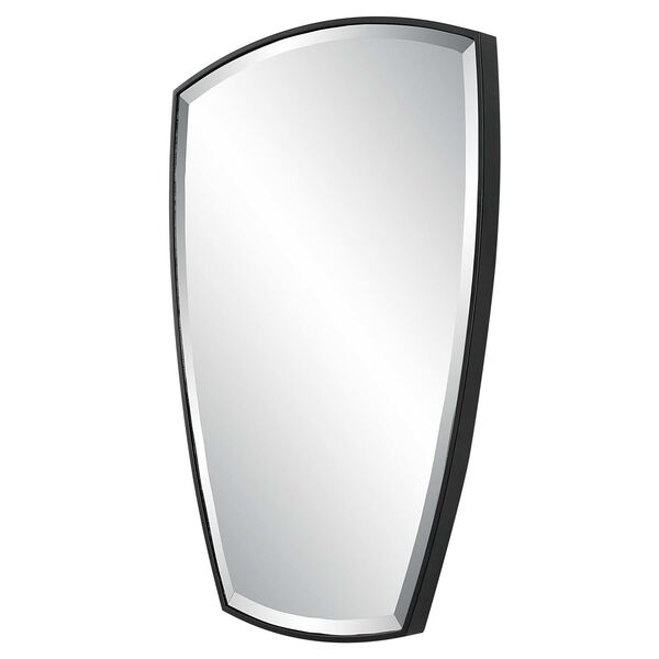 Crest Satin Black Curved Iron Wall Mirror, image 4