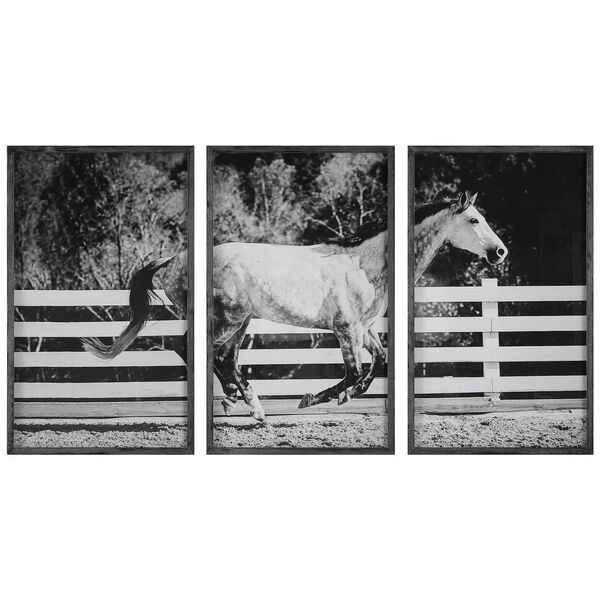 Galloping Forward Black Frame Equine Prints, Set of 3, image 2