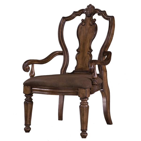 San Mateo Brown Carved Back Arm Chair, image 5
