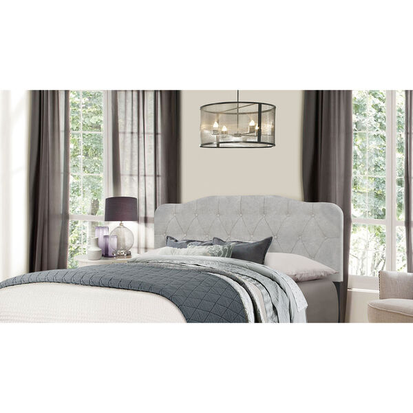 Nicole Full/Queen Headboard with Frame - Glacier Gray Fabric, image 1