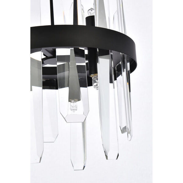Serena Black and Clear 10-Inch Round Pendant, image 6