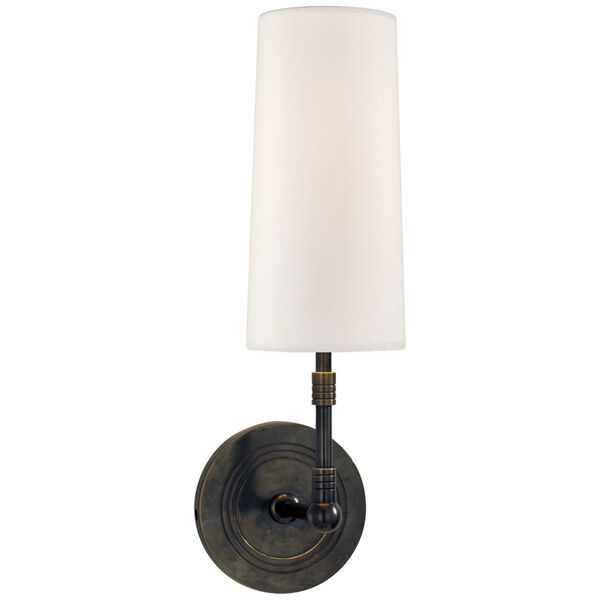 Ziyi Sconce in Bronze with Linen Shade by Thomas O'Brien, image 1
