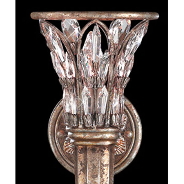 Winter Palace One-Light Wall Sconce in Warm Antiqued Silver Finish with Brilliant Icicle Lead Crystals, image 2