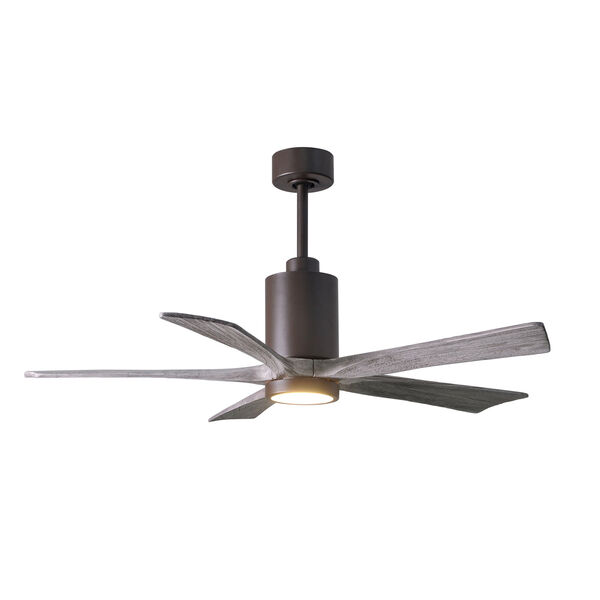 Patricia-5 Textured Bronze 52-Inch LED Ceiling Fan with Barnwood Tone Blades, image 3