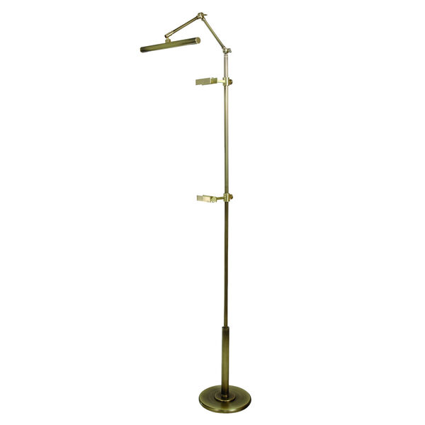 River North Antique Brass Satin Brass LED Floor Lamp, image 1